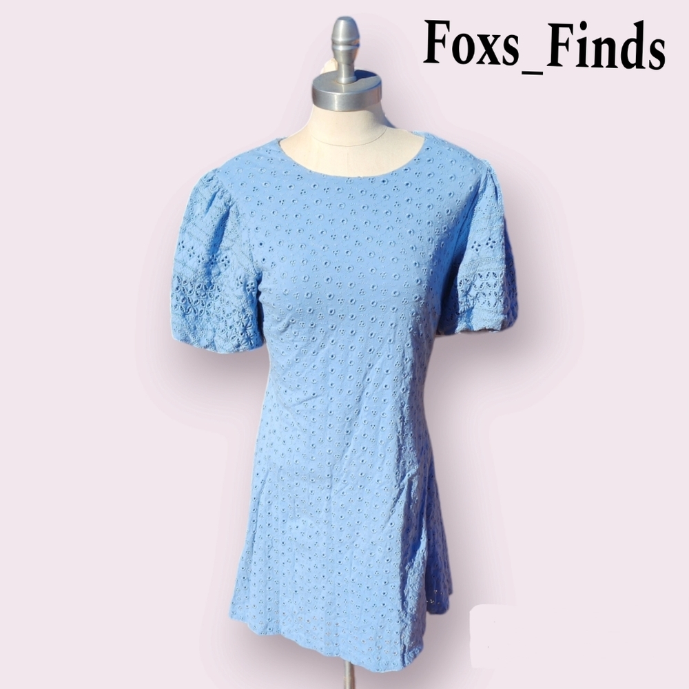 NWOT Free People Blue Tied Back Spring/Summer Dress